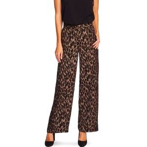 Vince Camuto SZ 12 Womens Pants Black Cheetah Wide Leg Pant